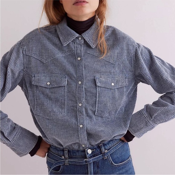 Free People We The Free Hideaway Cord Shirt - Picture 2 of 7